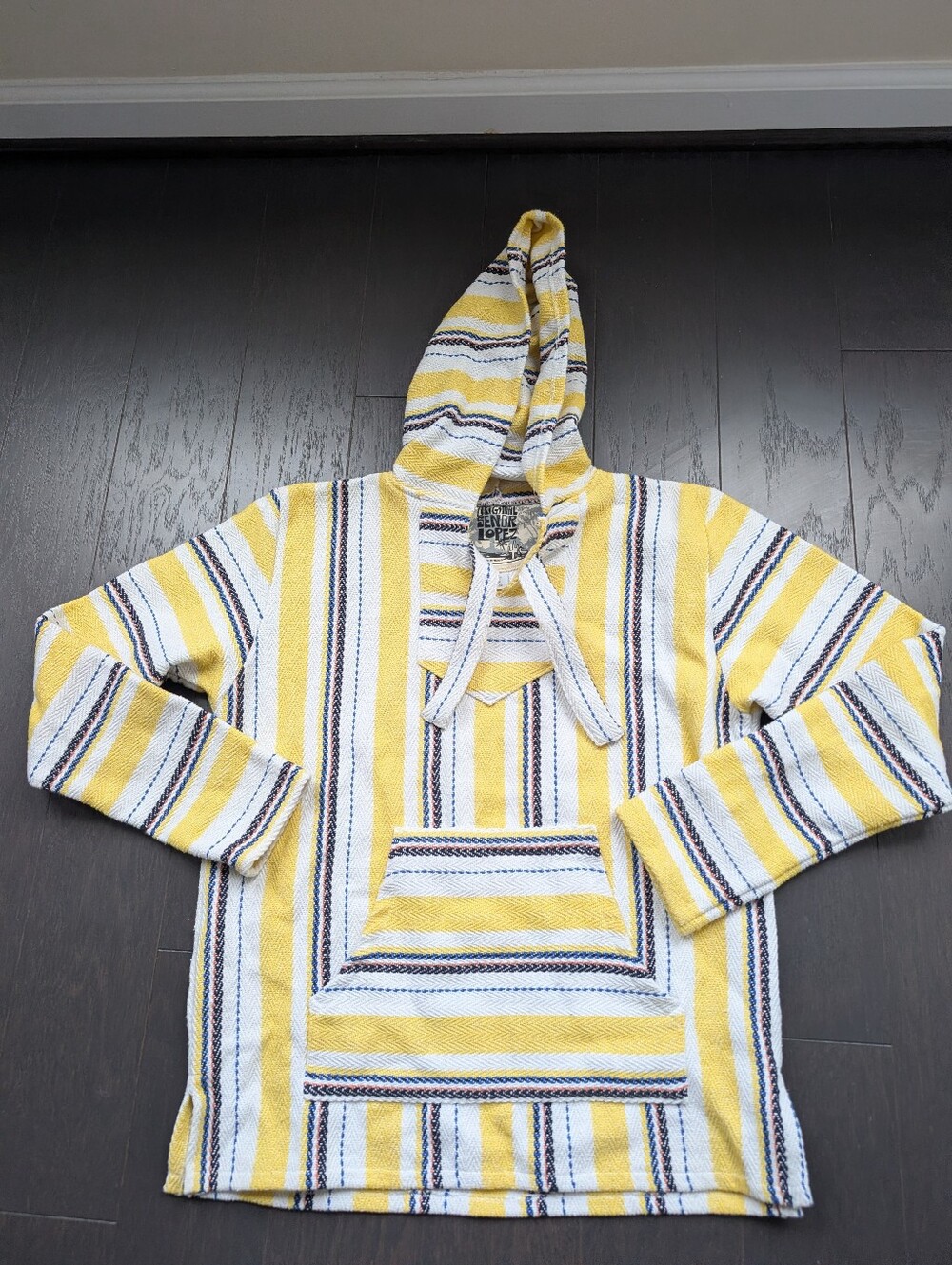 Original Senor Lopez Yellow and White Striped Men’s Hoodie - Size M